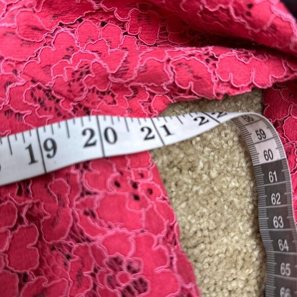 NWOT J Crew Scalloped Eyelet Lace Mock Neck Fringe Hem Blouse in Pink Size 14 - Picture 11 of 12